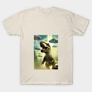 T-rex and UFOs T-Shirt